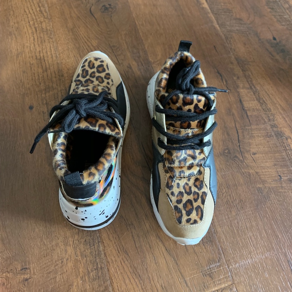Barely worn Payless leopard platform sneakers!
